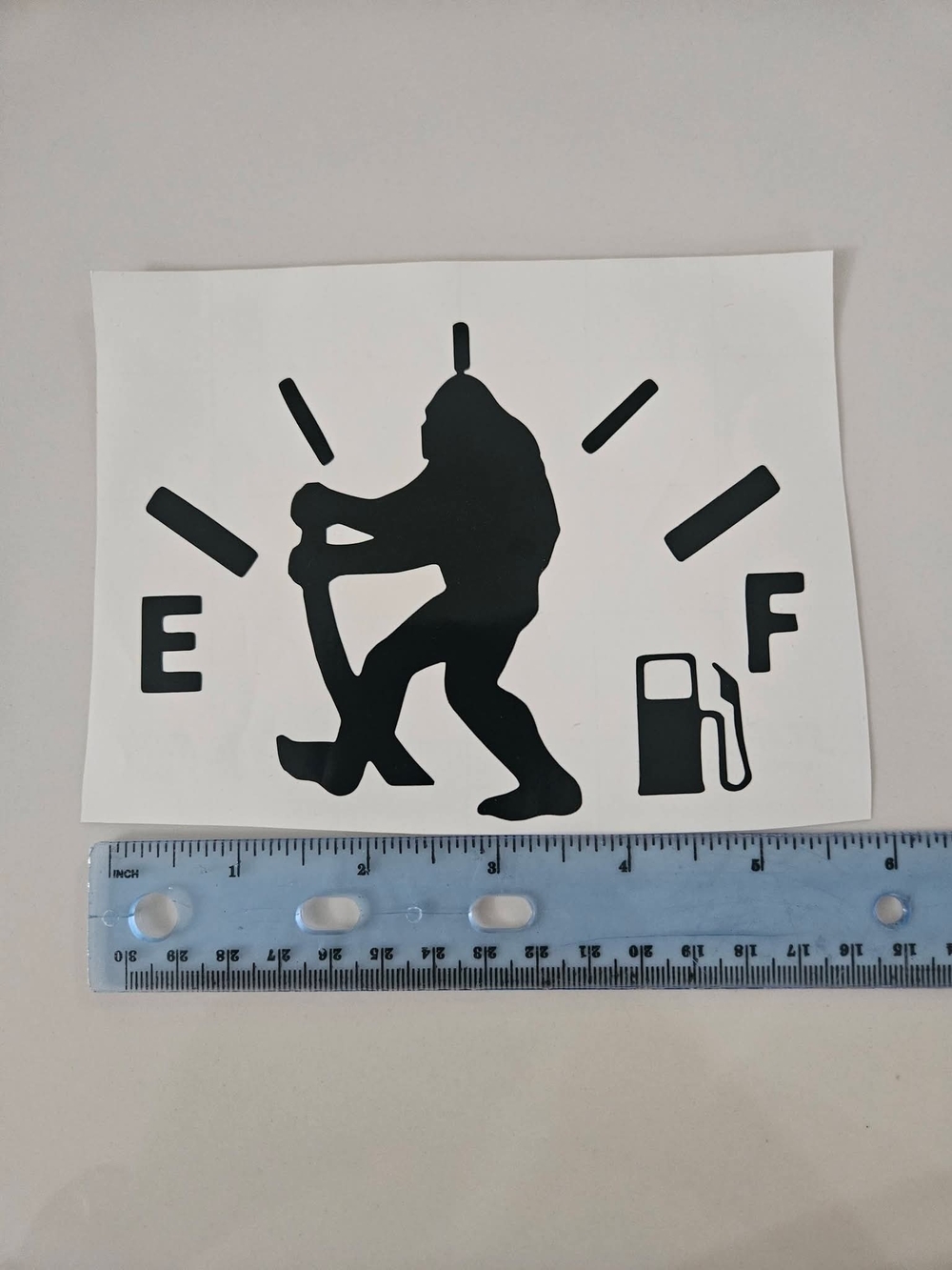 Black Sasquatch Fuel Gauge Sticker - Black